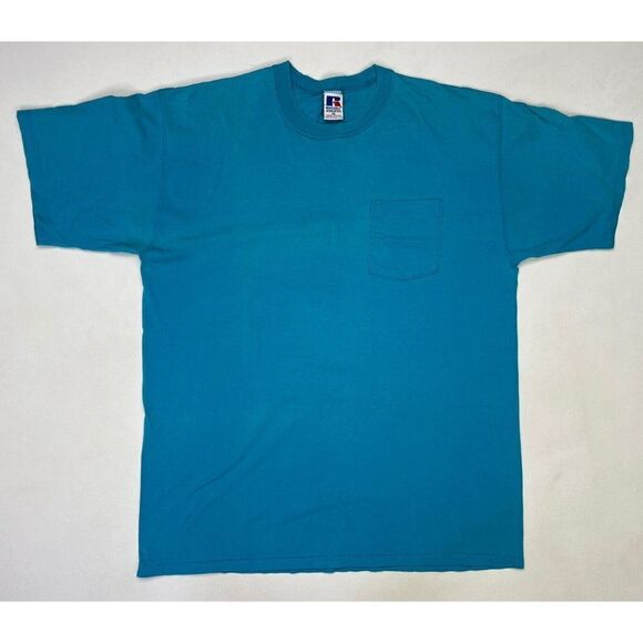 VINTAGE Russell Blank T-shirt Men XL Faded Distressed USA 90s - Picture 1 of 7